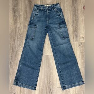 AMO Blue Denim Jeans with Button Detail